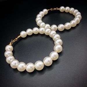 Pearl hoop earrings